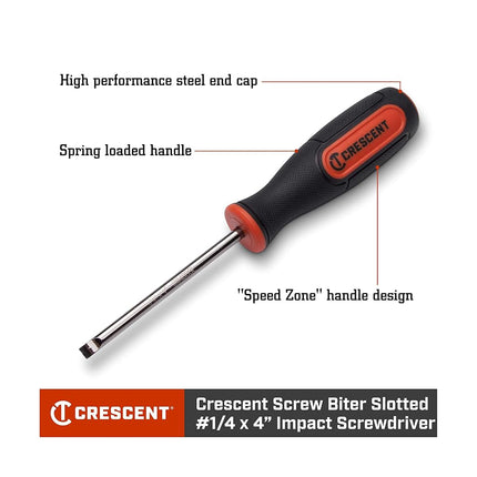 Crescent Screw Biter 1/4" x 4" Slotted Dual Material Extraction Screwdriver -CIMSDSL