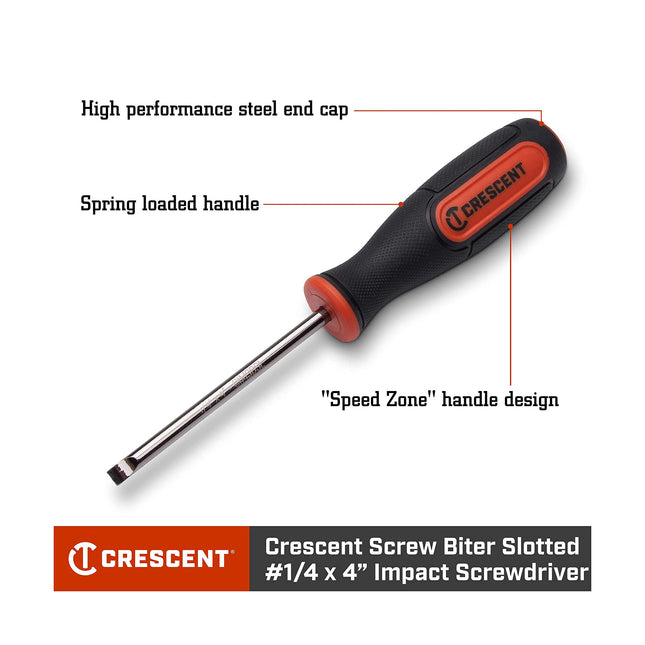 Crescent Screw Biter 1/4" x 4" Slotted Dual Material Extraction Screwdriver -CIMSDSL