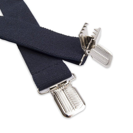 Dickies Men's 1 1/2 inch Solid Straight Clip Adjustable X Back Suspender, Navy, One size
