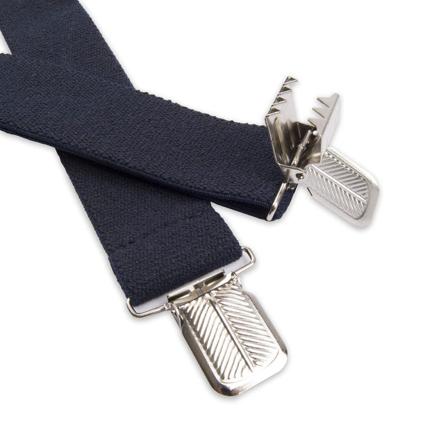 Dickies Men's 1 1/2 inch Solid Straight Clip Adjustable X Back Suspender, Navy, One size