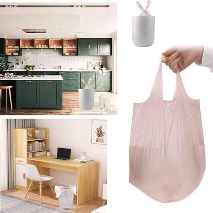 4 GALLON Bathroom Trash Bags , 15 Rolls/300 Counts Small HANDLES Garbage Bags for Office, Kitchen,Bedroom Waste Bin,Colorful Portable Strong Rubbish Bags (Rose Gold 300 Counts)