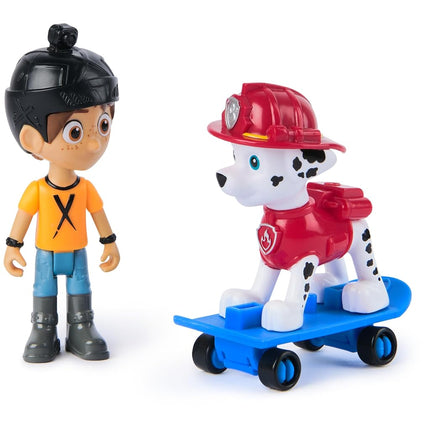 Paw Patrol Marshall and Daring Danny X Figures set with Skateboard, Kids’ Toys for Boys and Girls Aged 3 and Up