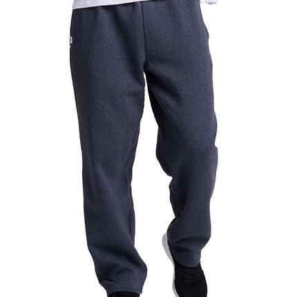 Russell Athletic Men's Dri-Power Open Bottom Sweatpants with Pockets, Black Heather, Medium