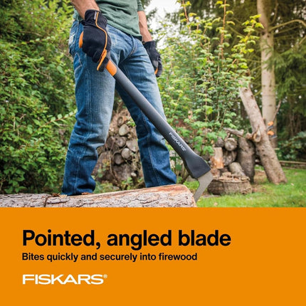 Fiskars 28" Hookaroon - Non-Slip Grip Handle with Pointed, Angled Blade - Landscaping Tool for Rotating, Dragging, Stacking Logs - Black/Orange