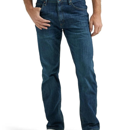 Wrangler Authentics Men's Classic Five-Pocket Regular Fit Straight Leg Jean, Dark Indigo Flex, 40W / 32L