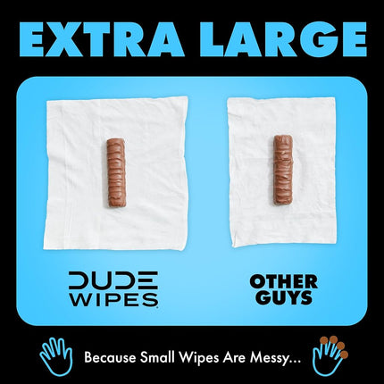 DUDE Wipes - Flushable Wipes - 8 Pack, 336 Wipes - Unscented Extra-Large Adult Wet Wipes - Vitamin-E & Aloe - Septic and Sewer Safe