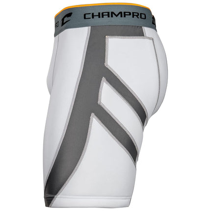 Short de compression coulissant CHAMPRO Wind Up pour jeunes blanc