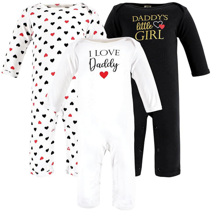 Monos de algodón Hudson Baby unisex para bebé, niña-papá rojo negro, 0-3 meses, niña-papá rojo negro, 0-3 meses