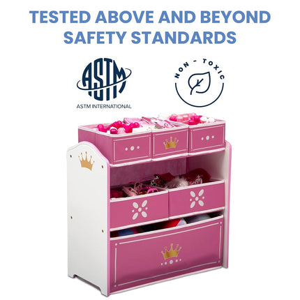 Delta Children Princess Crown 6 Bin Storage Toy Organiser