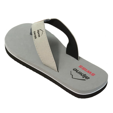 alpine swiss Mens Flip Flops Beach Sandals EVA Sole Comfort Thongs Gray 13 M US