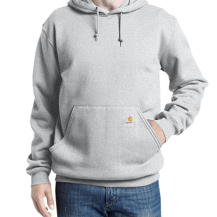 Carhartt Men's Big & Tall Midweight Sweatshirt, Hooded Pullover, Original Fit, Heather Grey, XX-Large Tall