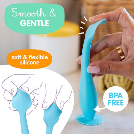 Baby Bum Brush, Original Diaper Cream Applicator, Soft Flexible Silicone, Unique Gift, [Blue]