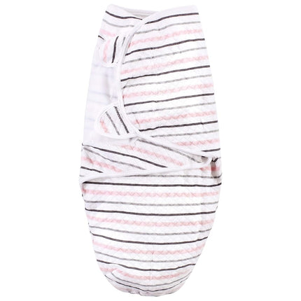 Lot de 3 couvertures d'emmaillotage en coton matelassé Hudson Baby unisexe pour bébé, Rose Safari, 0-3 mois