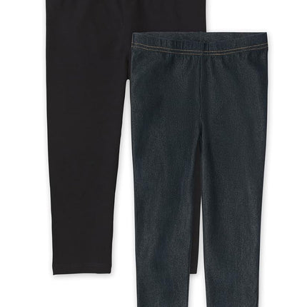Leggings capri pour fille The Children's Place, noir/indigo véritable, paquet de 2, TPGR (XXL)