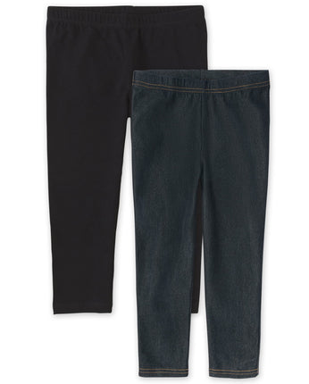The Children's Place Girls' Capri Leggings, Black/