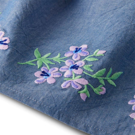 Vestidos de manga corta para niña y niña pequeña Gymboree, azul chambray, 8