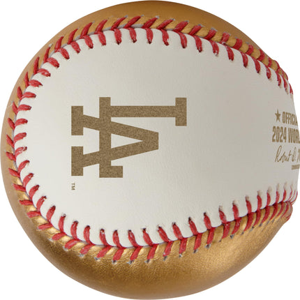 Rawlings | Official 2024 World Series Dueling Yankees vs. Dodgers | WS Dueling Ball | White/Gold Leather Dueling