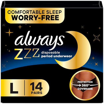 Always ZZZs Overnight Disposable Period Underwear 