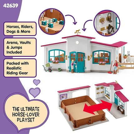 Schleich Horse Club – Riding Arena Peppertree Playset, Interactive Equestrian Toy for Kids Ages 3+