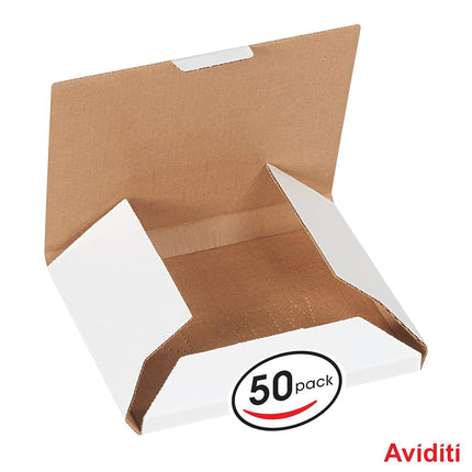 Aviditi MLRCD Corrugated CD Mailer, 5-5/8" Length x 5" Width x 7/16" Height, White (Bundle of 50)
