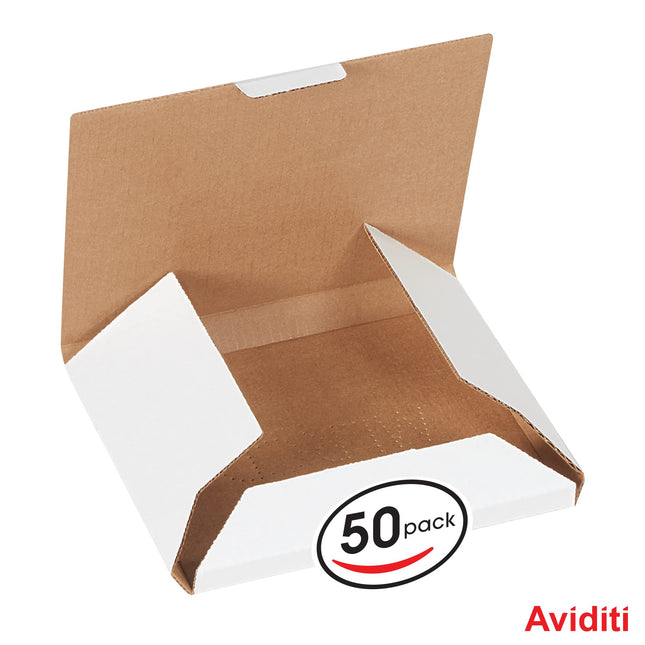 Aviditi MLRCD Carton d'expédition ondulé pour CD, 14,3 cm de long x 12,7 cm de large x 1,1 cm de haut, blanc (Paquet de 50)