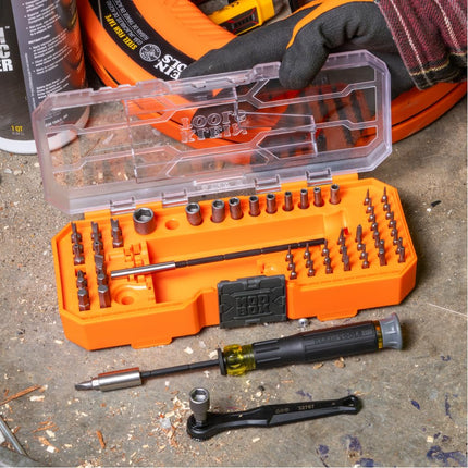 Juego de destornilladores de precisión de brocas micro-trinquete de 64 piezas Klein Tools 32787 con estuche modular, magnético, de precisión, brocas estándar y destornilladores de tuerca