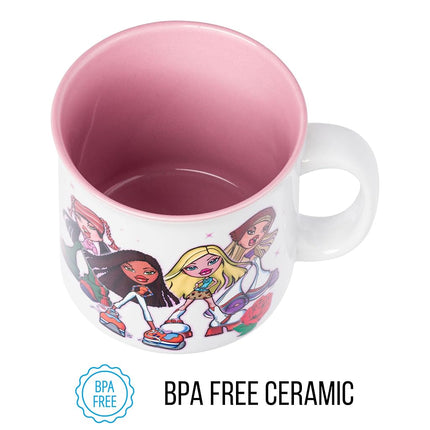 Silver Buffalo Bratz Drama Mama Roses Glitter 20oz Ceramic Camper Mug
