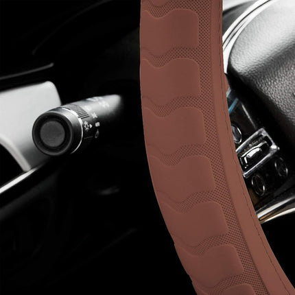 FH Group FH2006TAN Steering Wheel Cover (Microfiber Embossed Leather Tan)