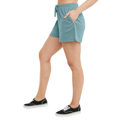 Hanes Women's Originals Tri-Blend Pockets, Lightweight Jersey Shorts, 2.5", Plus Sizes Casual, Cactus Pe Heather, S