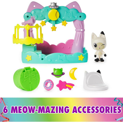 Gabby’s Dollhouse, Pandy Paws Dreamy Balcony Playset, 8-Pieces with Toy Figures, Doll’s House Accessories and Sensory Play, Kids’ Toys for Girls and Boys 3+