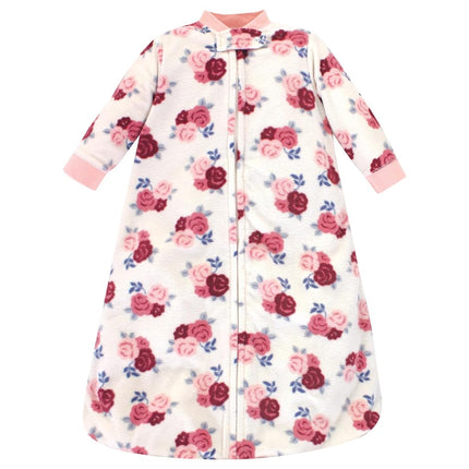 Hudson Baby Saco de Dormir Polar de Manga Larga Unisex para Bebé, Floral, 6-12 Meses