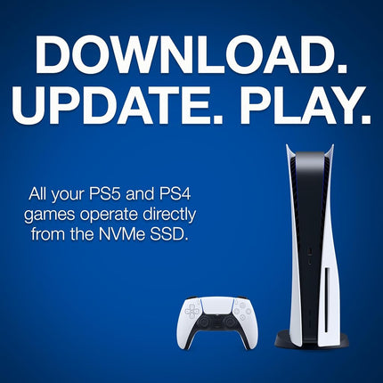Seagate Game Drive PS5 SSD NVMe pour PS5 Disque SSD interne 1 To – PCIe Gen4 NVMe 1.4, sous licence officielle, jusqu'à 7300 Mo/s avec dissipateur thermique (ZP1000GP3A1011)