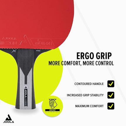 JOOLA Table Tennis Bat Carbon X Pro ITTF Approved Professional Competition Ping Pong Racket Black/Grey 2.0 MM Sponge
