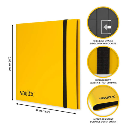 Vault X 12 Pocket Strap Trading Card Binder 480 Cards Side Loading (Yellow)