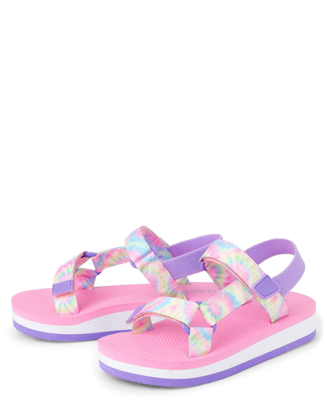 The Children's Place Sandales Sport Fille à Bretelles Ajustables, Tie-Dye Multi, 13 US Little Kid
