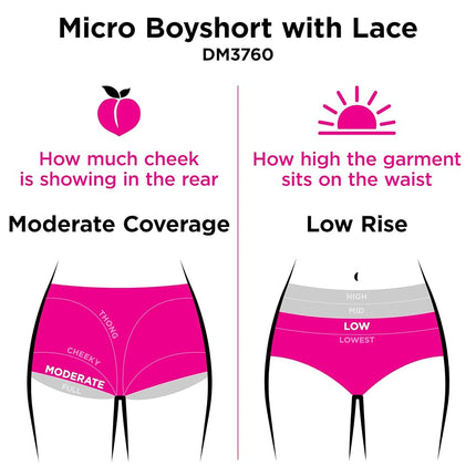 Culotte boyshort en microfibre et dentelle Maidenform pour femme, One Fab Fit, paquet de 3, Evening Blush/Sandshell Dot Print/Sandshell, XXL