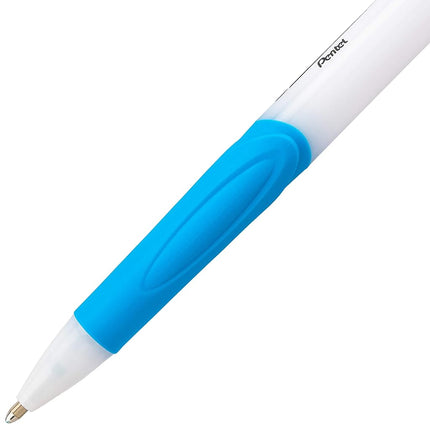 Pentel GlideWrite Ballpoint Pen with TechniFlo Ink, (1.0mm) Medium Line, Sky Blue, Box of 12 (BX910-S)