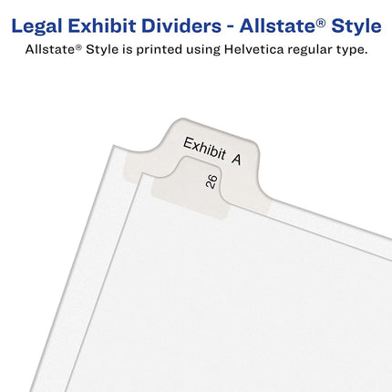 Avery 1-25 Legal Exhibit Dividers for 3 Ring Binders, 25-Tab Sets, Allstate Style, 5 Binder Divider Sets (24761)