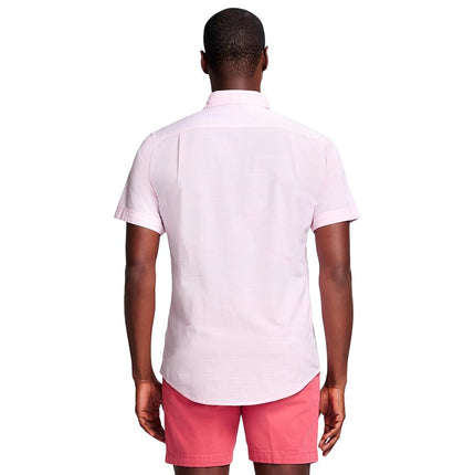 IZOD Men's Saltwater Dockside Short Sleeve Button Down Shirt, Peony Chambray, S