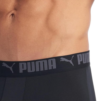 PUMA Men's 3 Pack Athletic Fit Boxer Briefs, Castlerock, S