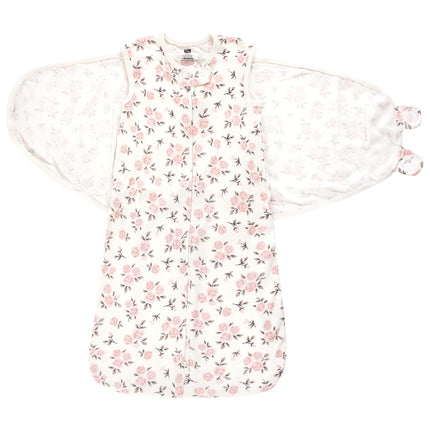 Hudson Baby Unisex Baby Convertible Swaddle Sleep Sack, Neutral Pink Floral, 3-9 Months