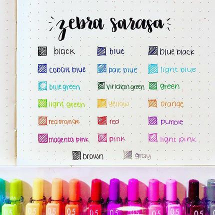 Sarasa Clip Retractable Gel Pen.5mm, Assorted 20 Pack Pouch (47220)