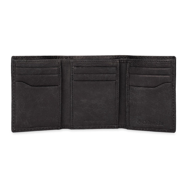 Cartera tríptico RFID Columbia para hombre, cremallera negra, talla única, Cartera tríptico RFID de seguridad para hombre