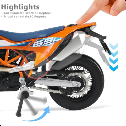 Risopen 1:12 Dirtbike Model Motorcycle Toy Compatible for KTM 690 SMCR