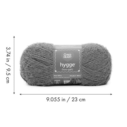 Red Heart Hygge Yarn, 3 Pack (8 Ounce), Sterling 3 Count