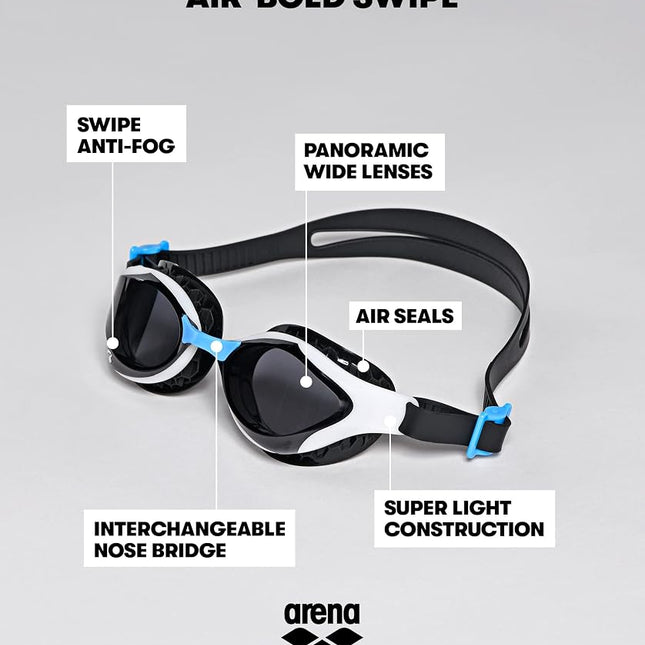 Arena Air Bold Swipe Mirror Goggles - Silver/Dark Olive