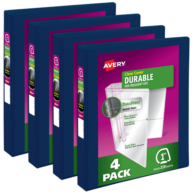Avery Durable View 3 Ring Binders, 1" Slant Rings,