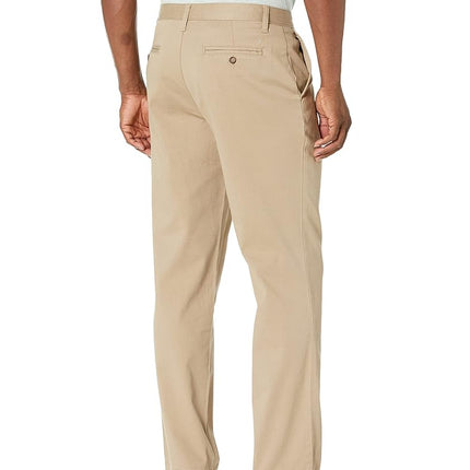 Nautica Men's Classic Fit Flat Front Stretch Solid Chino Deck Pant Business Casual, True Khaki, 36W x 30L