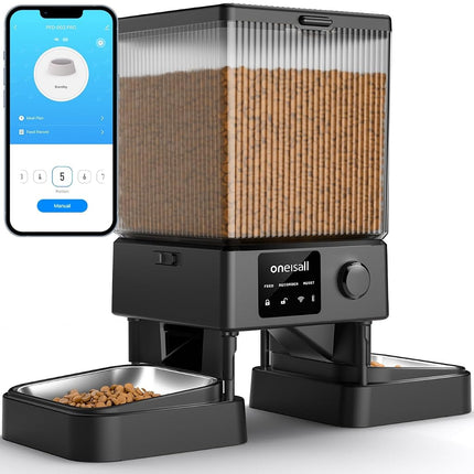 oneisall 5G WiFi Automatic Cat Feeder for 2 Cats, 