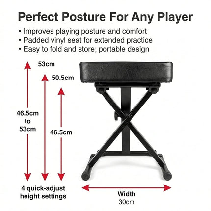 RockJam Adjustable Piano Bench & Keyboard Stool